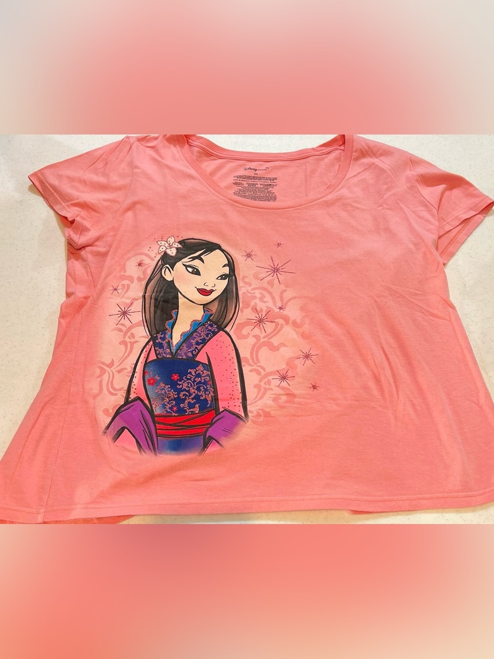 Disney Pink Mulan Graphic Short Sleeve Tee